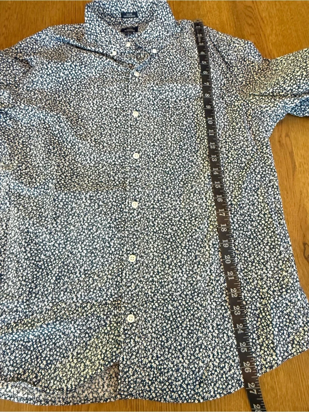 J.Crew Men's Blue Floral Button-Down Shirt Ditsy Print Size L